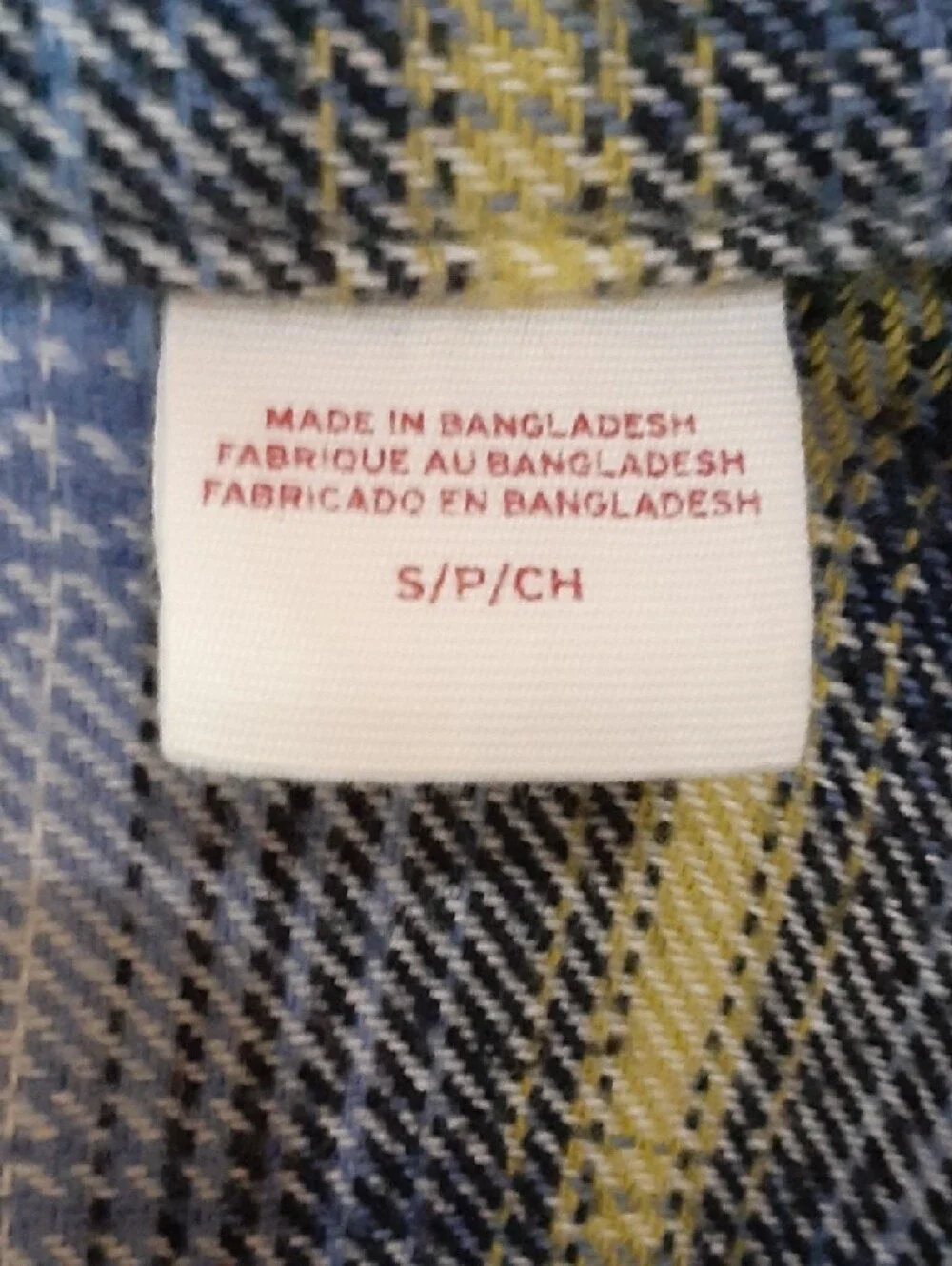 Levi's Jackson Worker Flannel Overshirt Shacket Plaid Blue Yellow Small Flaw